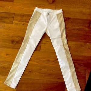 Rag & Bone White and Gold Jeans